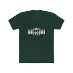 White Tee with White House Illustration and "KOST" Script – Patriotic Graphic T-Shirt