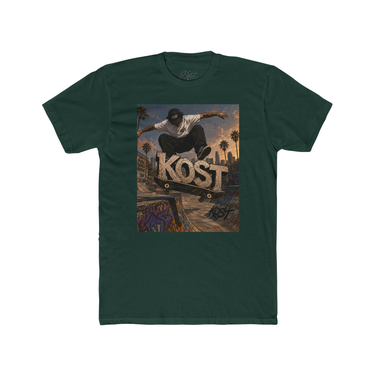 Skater KOST Graphic Tee — Urban Skateboard Crew Shirt