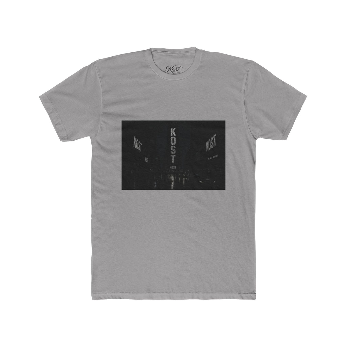KOST Neon Sign Photo Tee — Vintage Urban Night Streetwear T-Shirt