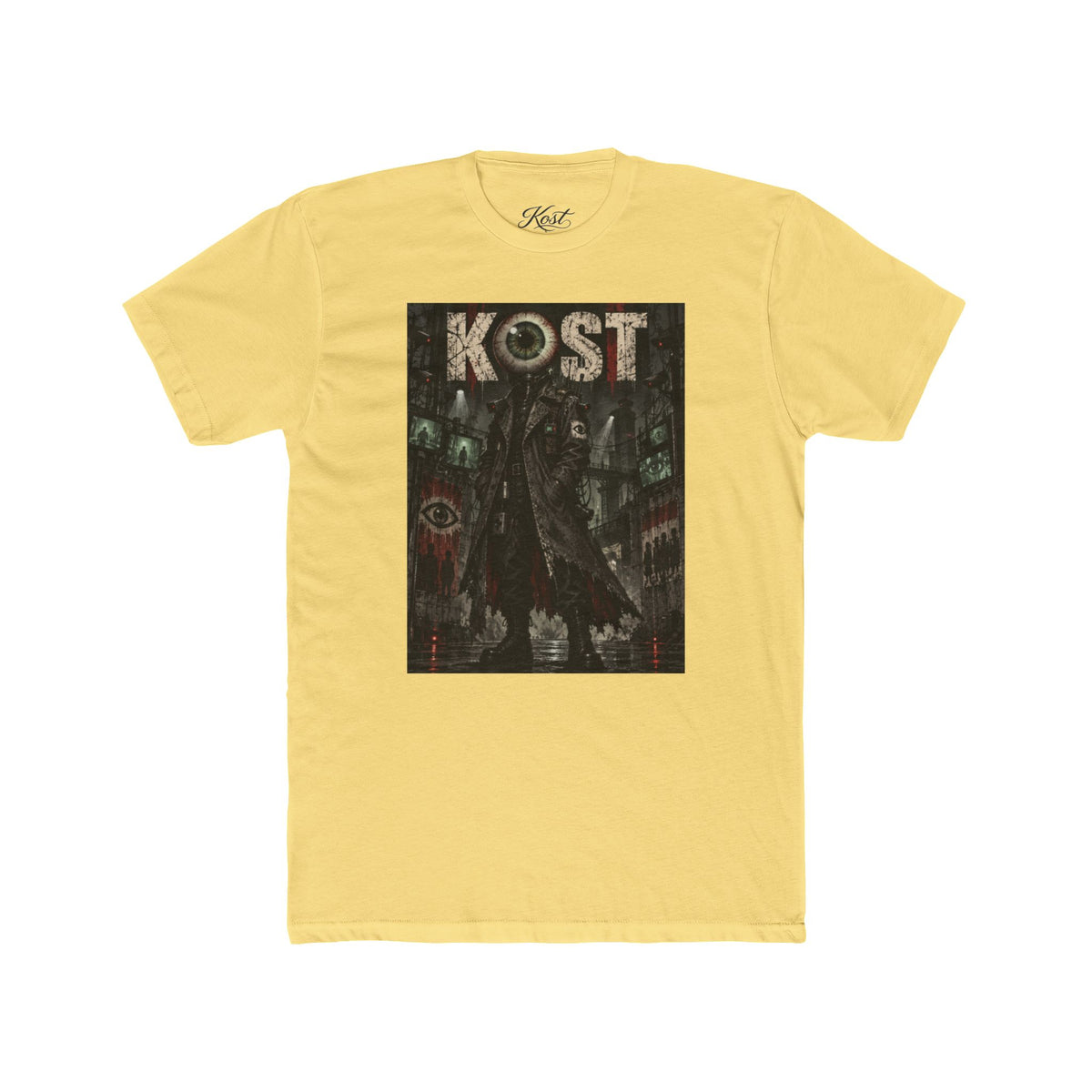 KOST Gothic Black Art Tee — Dark Vintage Band-Style Graphic T-Shirt