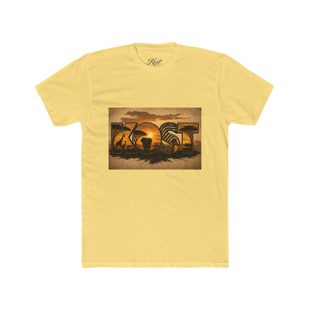 African Safari Sunset T-Shirt - Elephant & Acacia Silhouette Tee