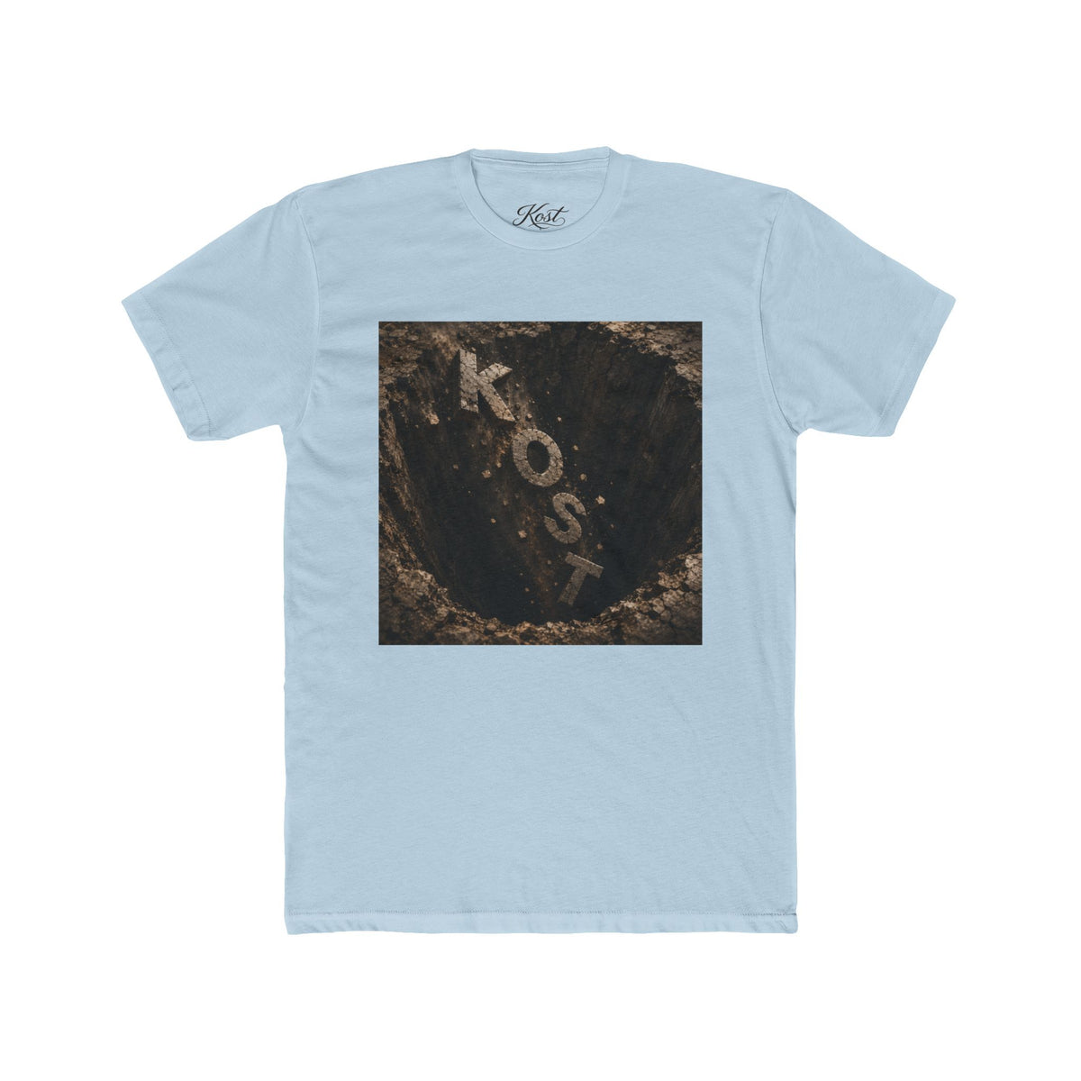 Lost Path Graphic Tee — Rustic “KOST” Stone Design