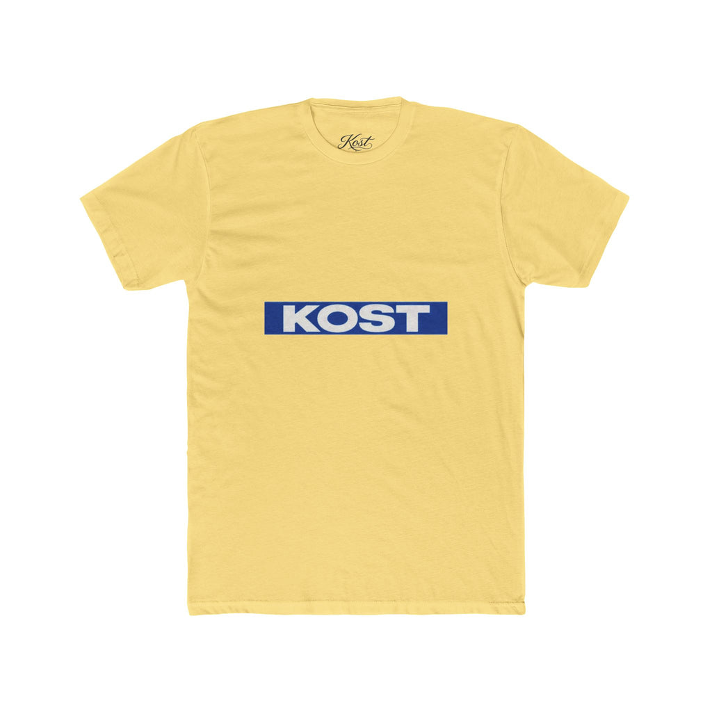 KOST Logo Tee — Retro Blue Box Graphic Cotton T‑Shirt