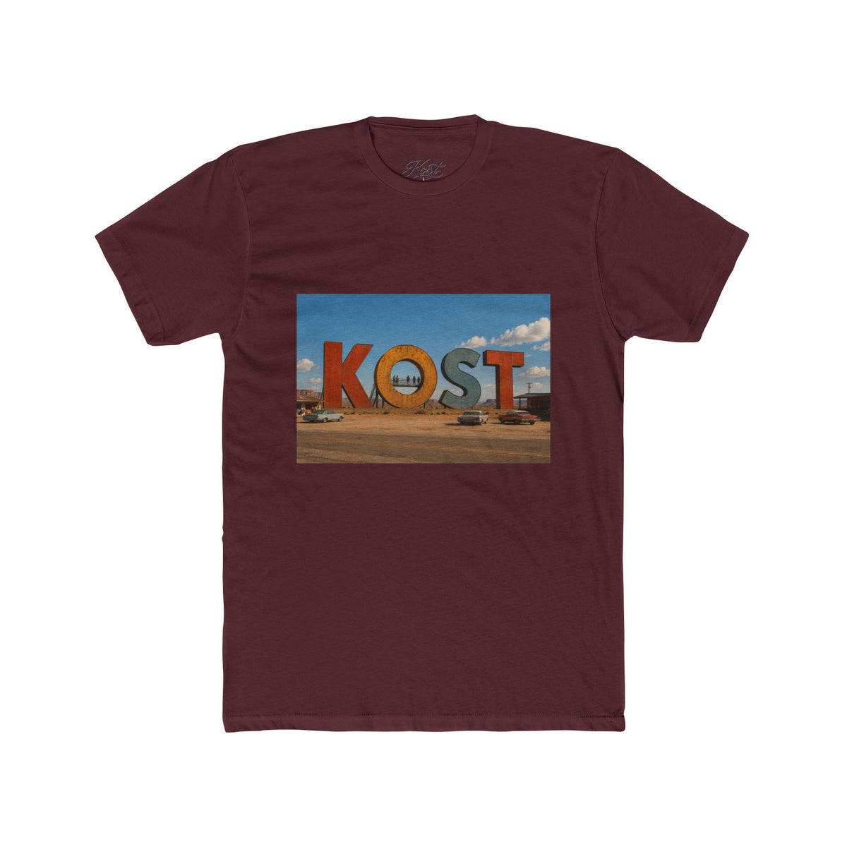 KOST Sign Photo Tee – Vintage Desert Roadside Souvenir T-Shirt