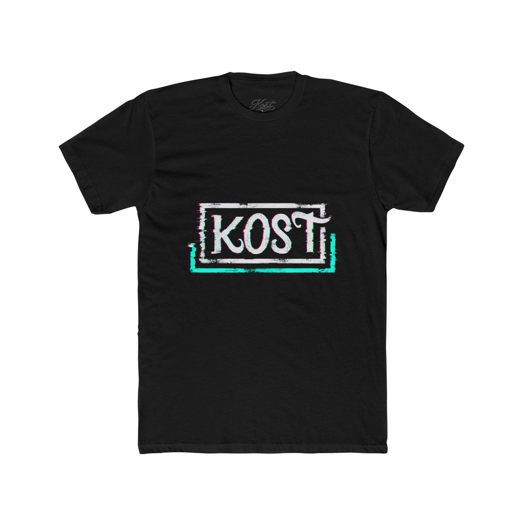 KOSI Retro Outline Logo Tee — White Cotton Crew T-Shirt