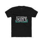 KOSI Retro Outline Logo Tee — White Cotton Crew T-Shirt