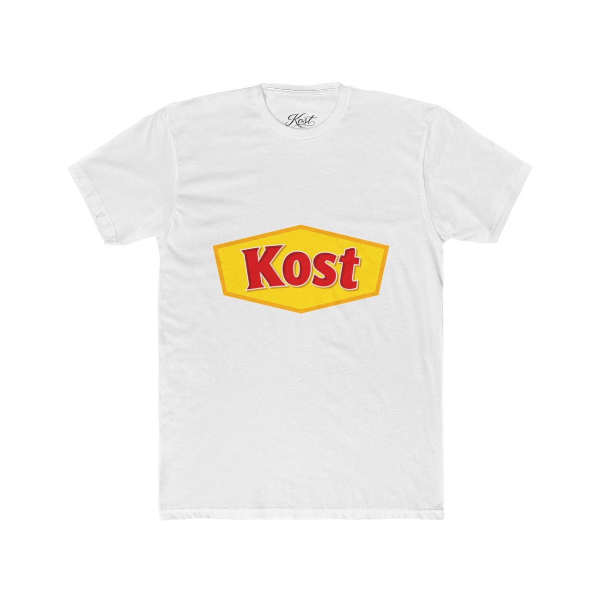 Kost Logo Tee — Retro Yellow & Red Graphic T-Shirt