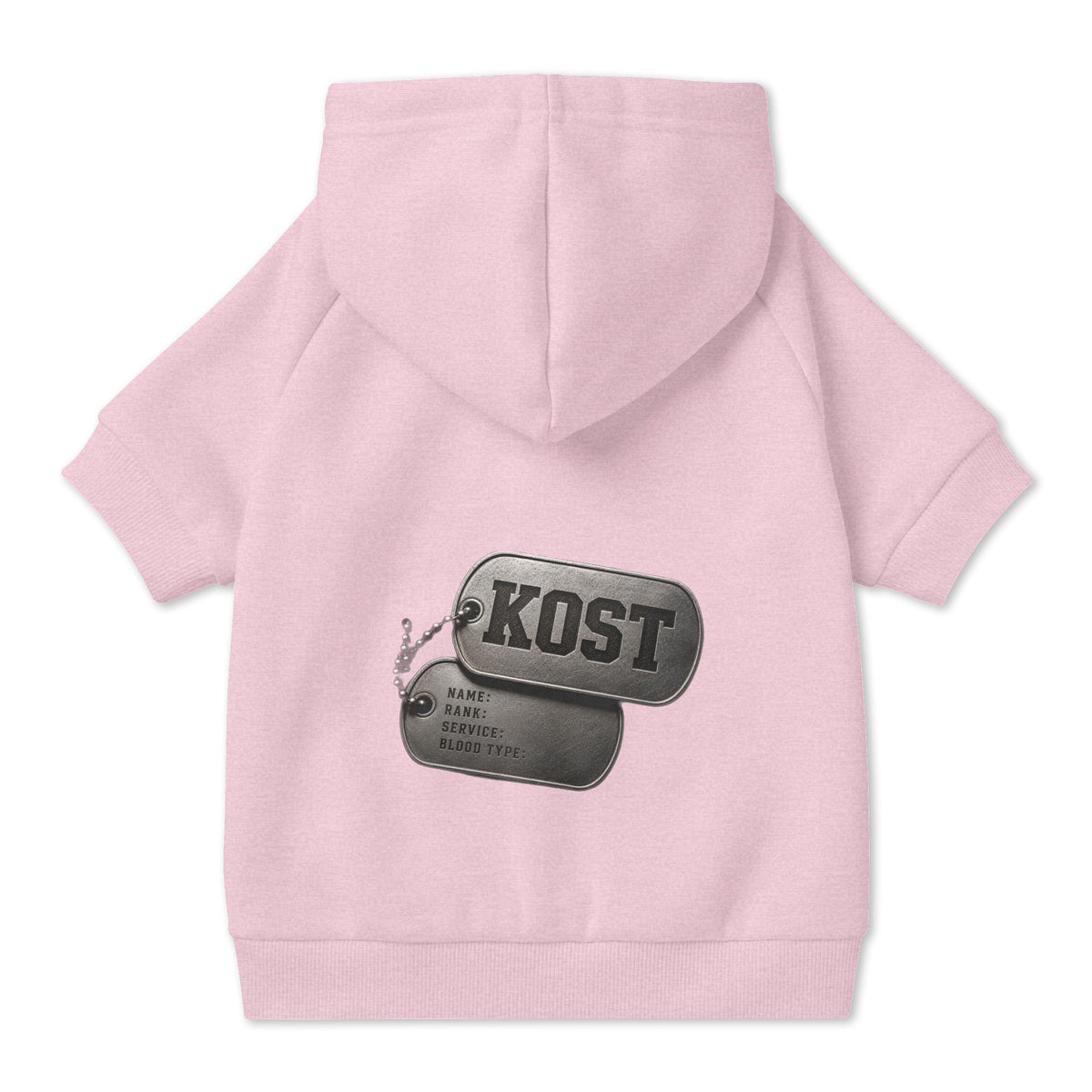 KOST Dog Hoodie – Vintage Military Dog Tag Pet Sweatshirt