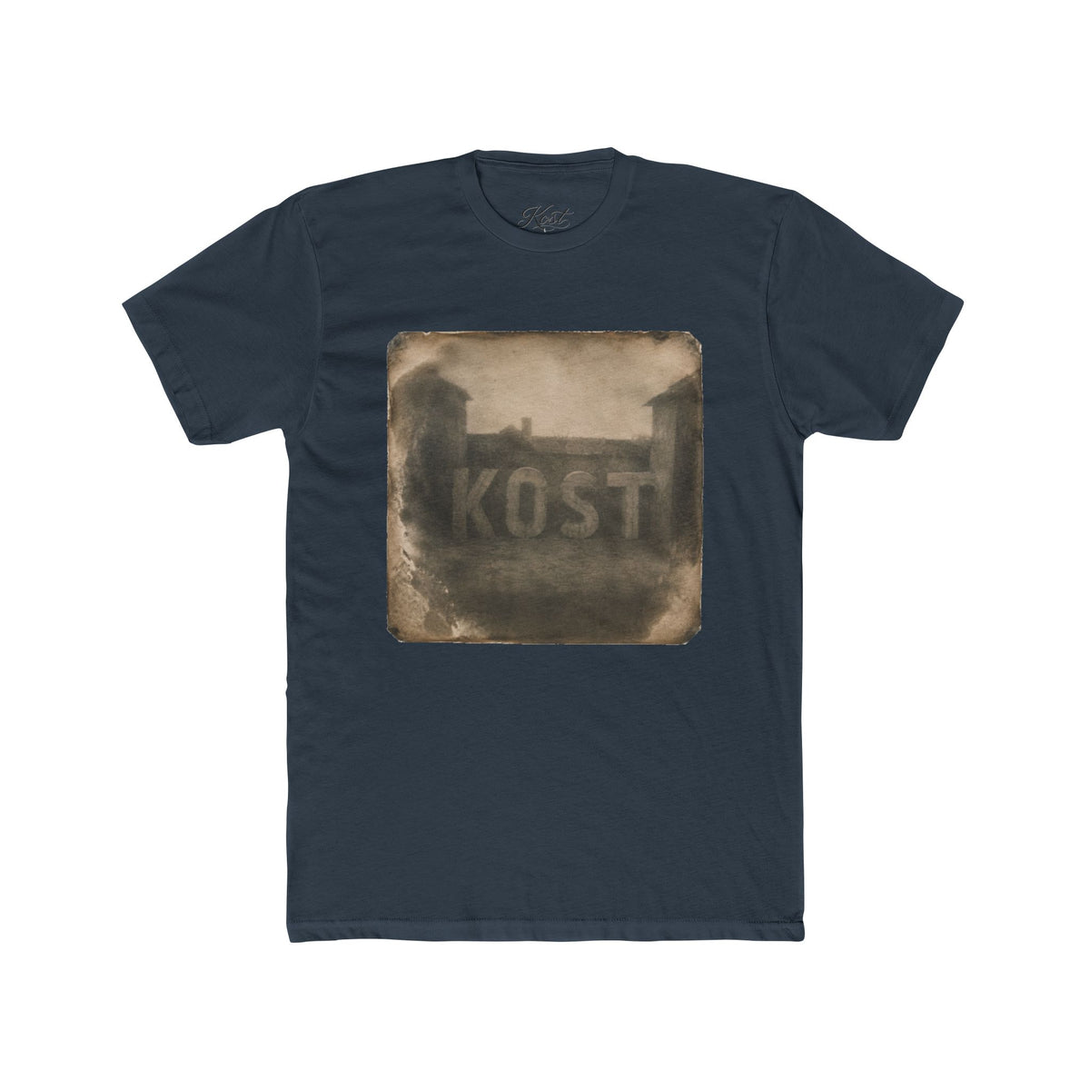 Vintage Photo Tee — 'KOST' Sepia Building Graphic