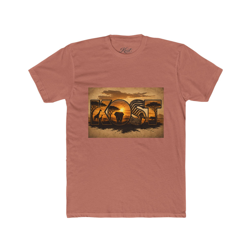 African Safari Sunset T-Shirt - Elephant & Acacia Silhouette Tee