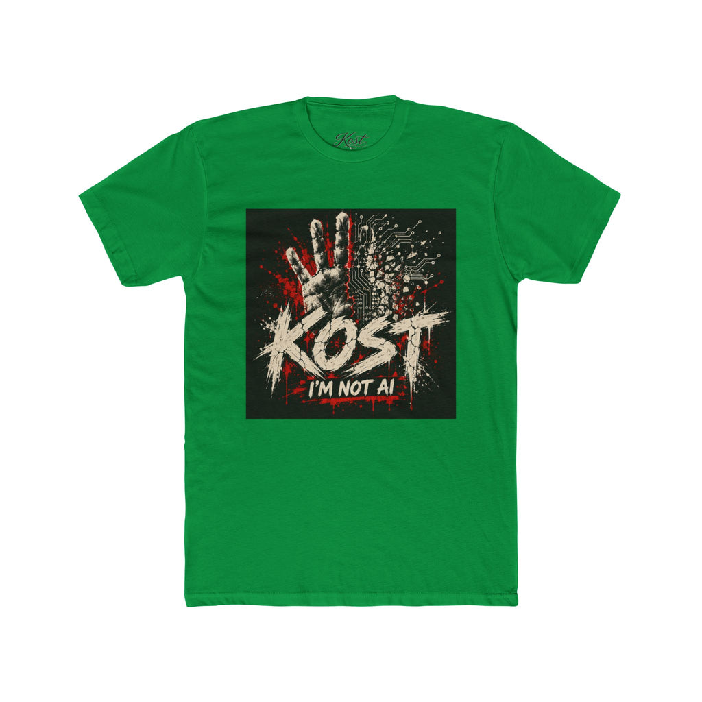 T-Shirt — KOST "I'm Not Al" Graphic Tee (Handprint Horror Design)