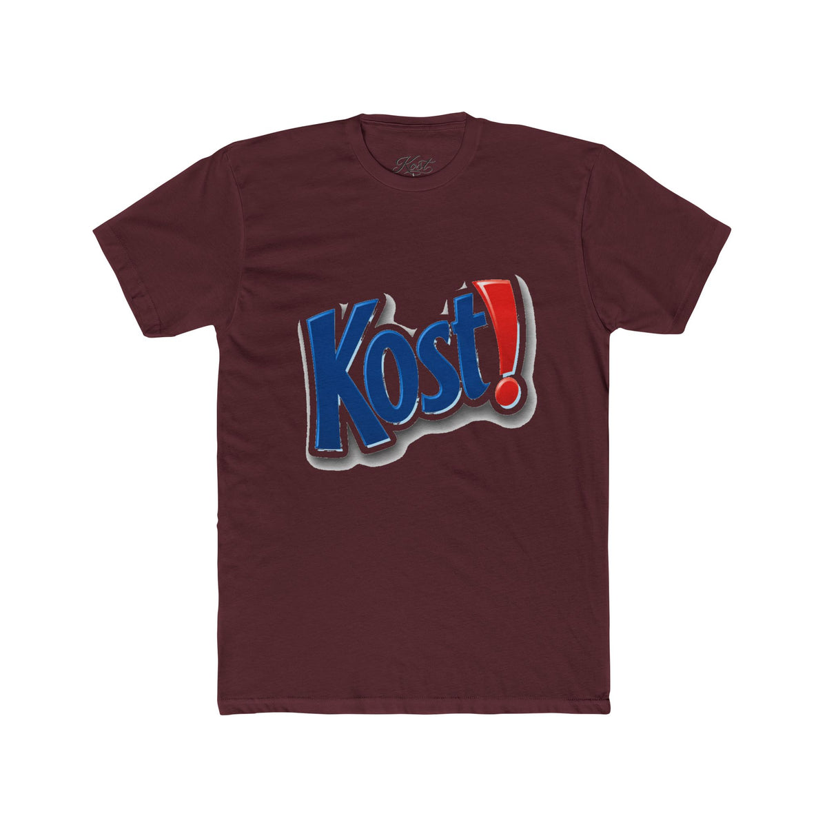 Kost! Logo Graphic Tee — Retro Soda-Style Chest Print Shirt