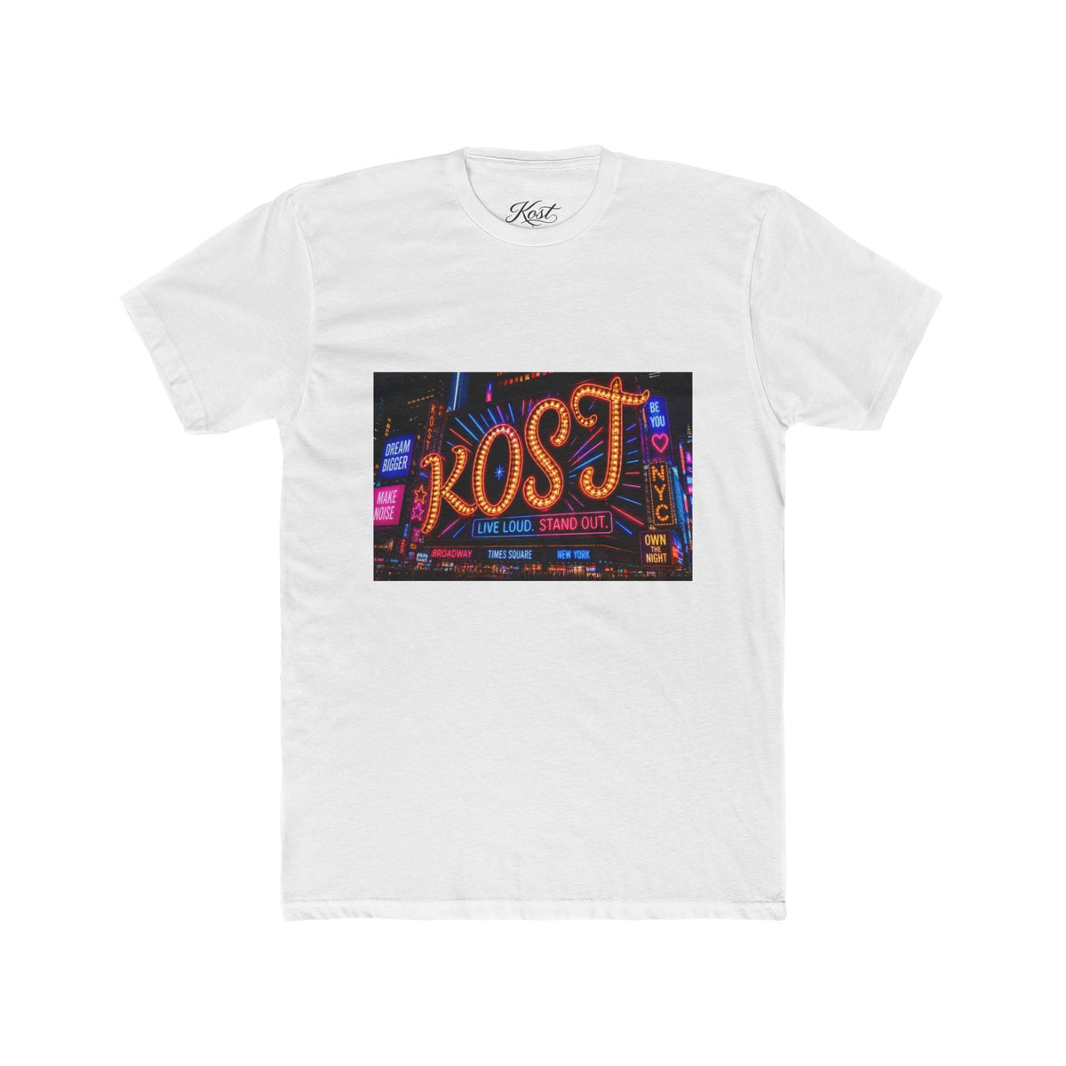 Kost Neon Sign Graphic Tee — Retro City Nightlife T-Shirt