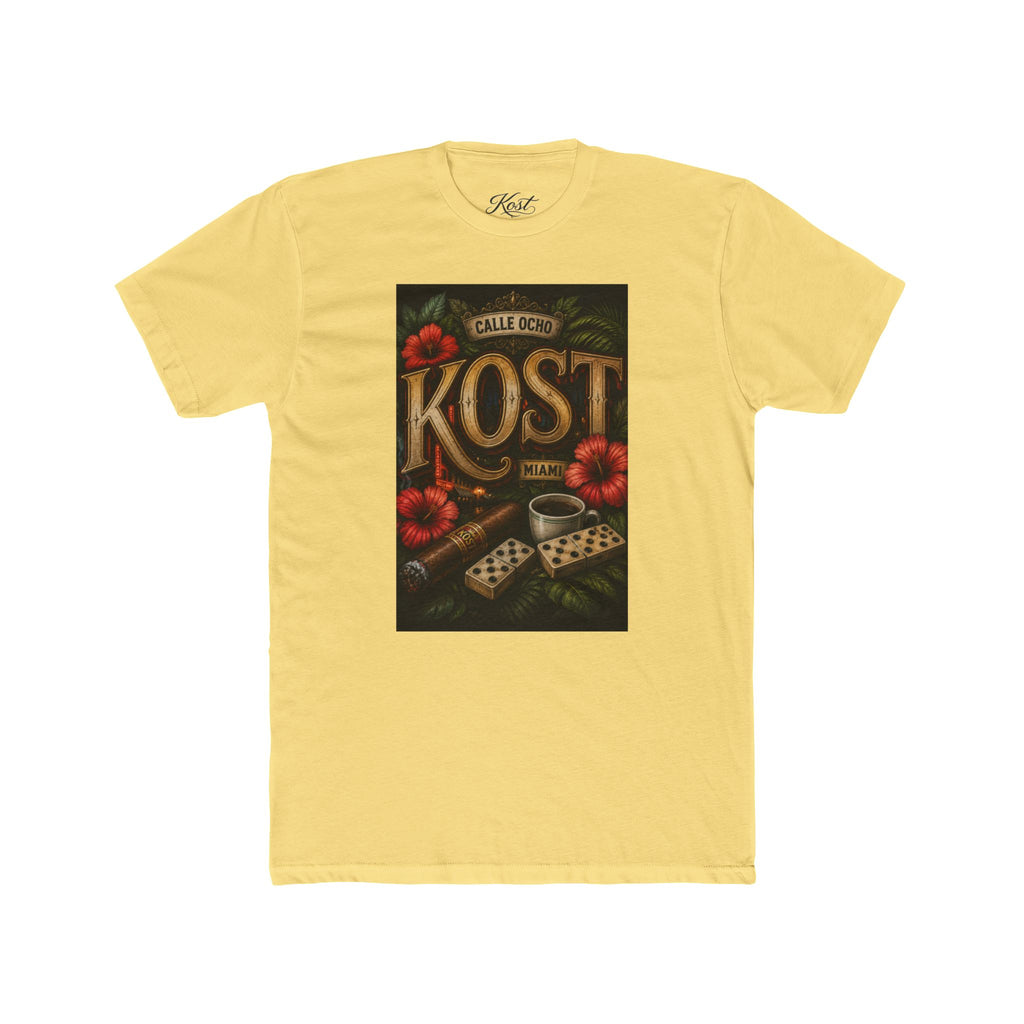 KOST Dice & Hibiscus Retro Tee — Vintage Gaming Floral Graphic T-Shirt