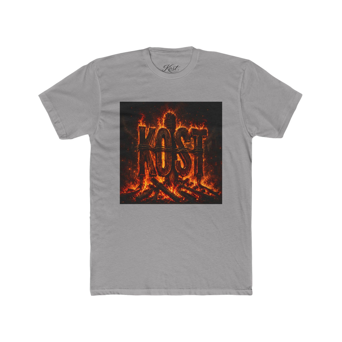 Crew Tee — 'KOST' Flaming Logo Graphic T-Shirt