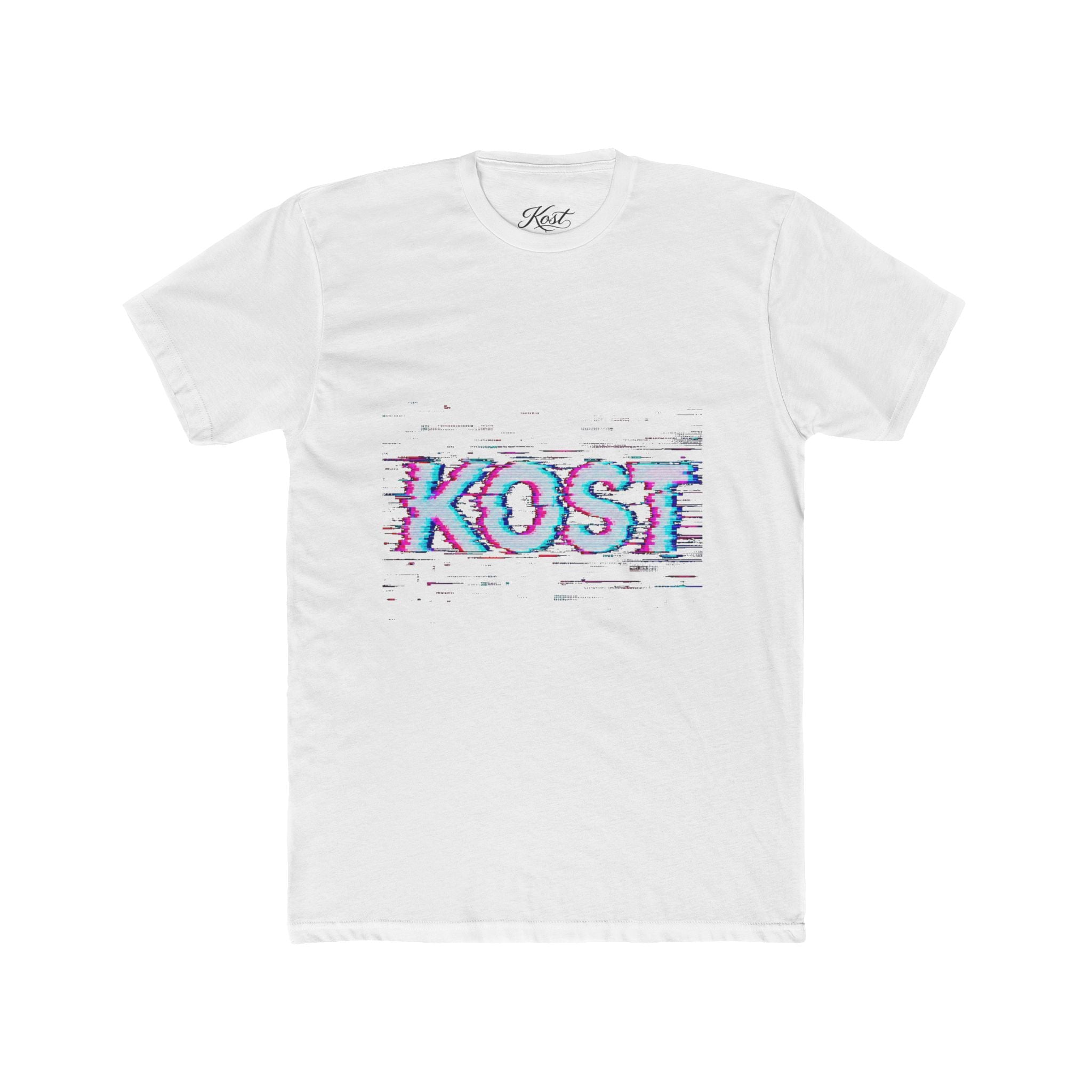 KOST Glitch Graphic Tee — Retro Vaporwave Logo T-Shirt