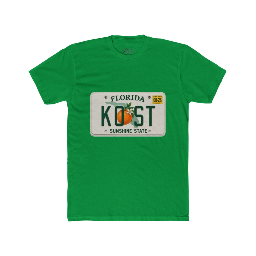 Florida License Plate Tee - 'KOST' Sunshine State Orange Design