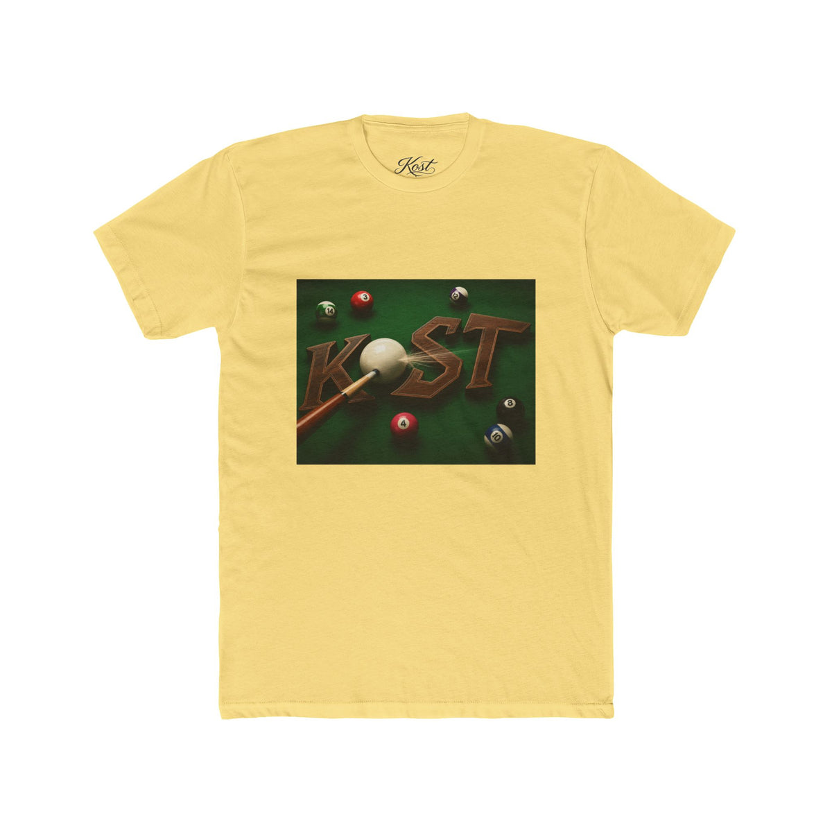 Billiards Pool Table Graphic Tee — 'KIST' 3D Cue Ball Design