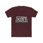 KOSI Retro Outline Logo Tee — White Cotton Crew T-Shirt