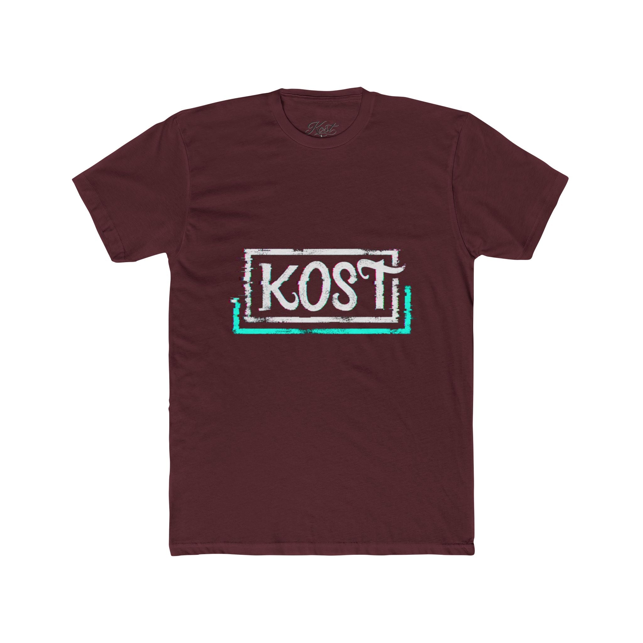 KOSI Retro Outline Logo Tee — White Cotton Crew T-Shirt