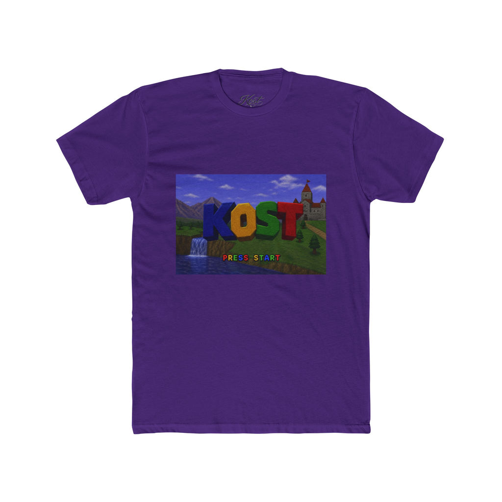 KOST Minecraft-Style Graphic Tee — Colorful Block Letter Landscape Shirt