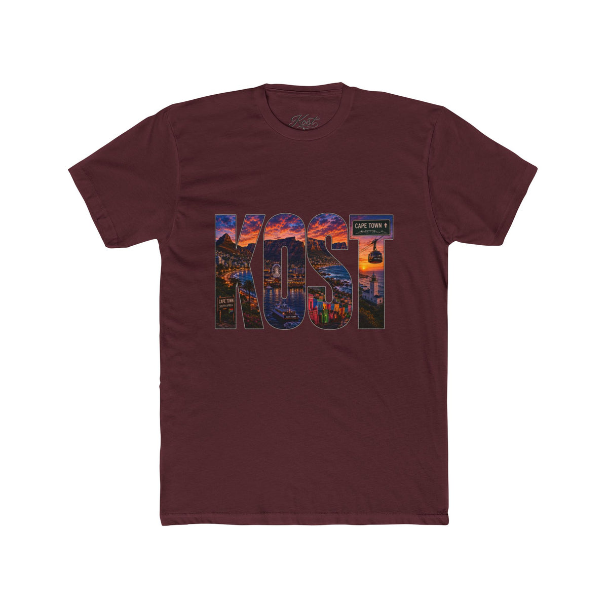 KOST Cityscape Tee — Sunset Photo Lettering Graphic T‑Shirt