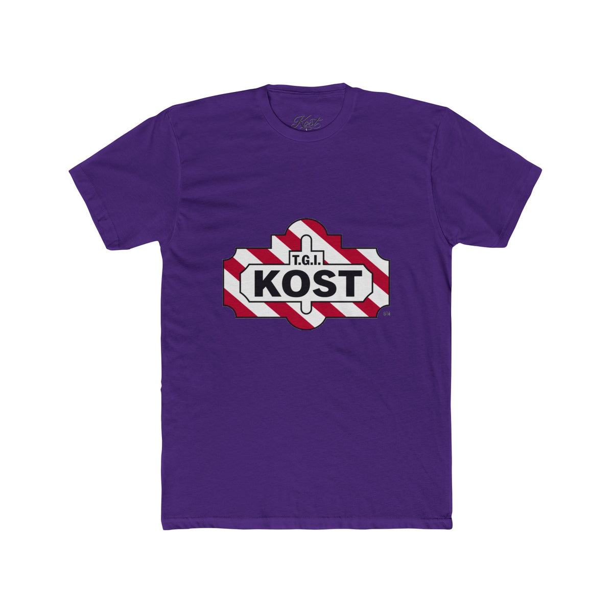 KOST Logo Tee — Retro Candy-Stripe Graphic T-Shirt