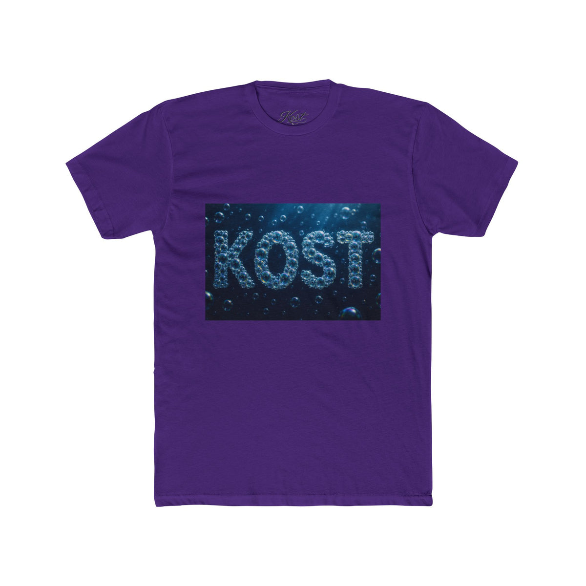 KOST Bubble Text Tee — Nautical Blue Graphic Crewneck Shirt