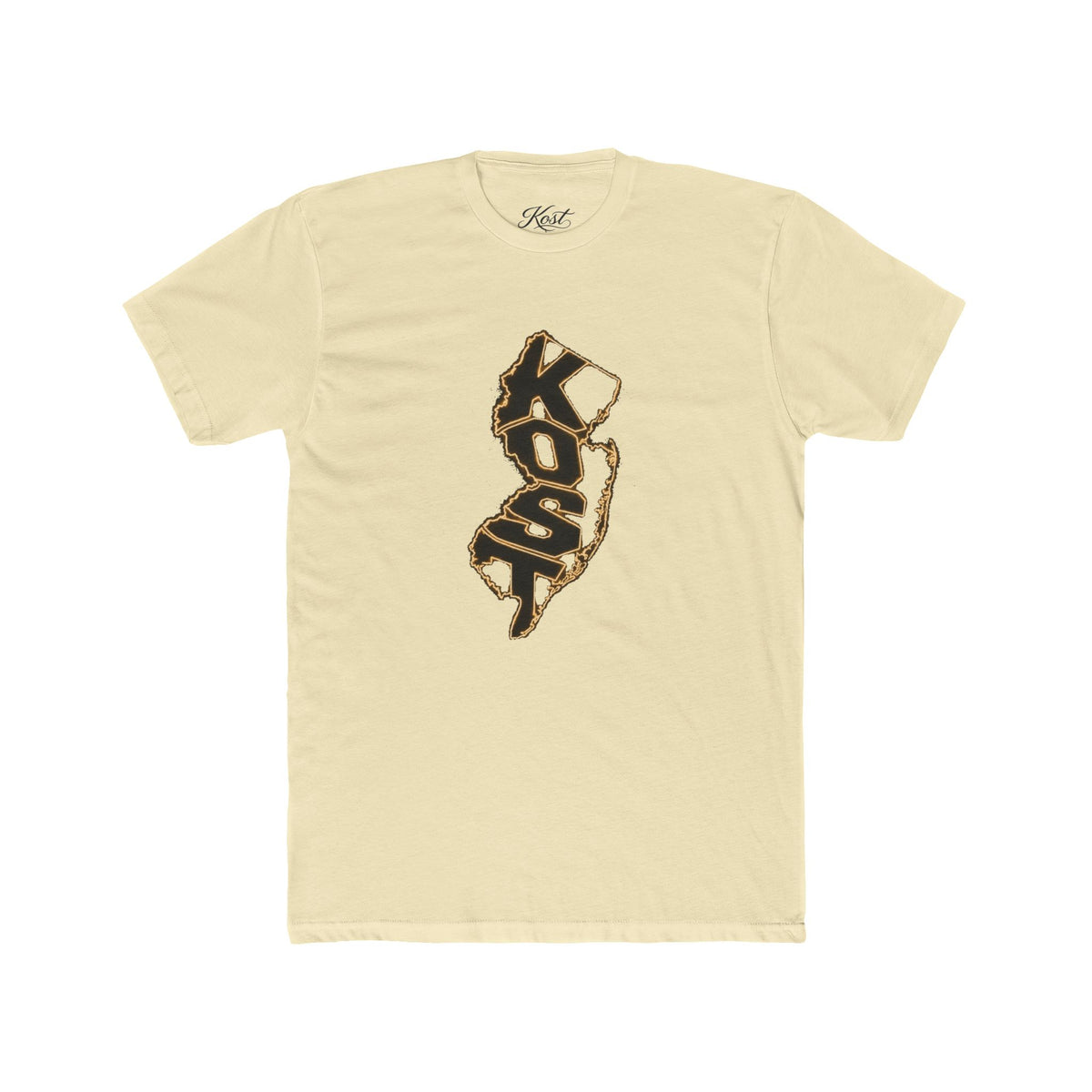 New Jersey KOSO State Outline Tee — Vintage Gold Script Jersey T-Shirt