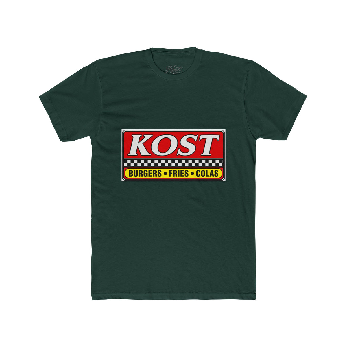 KOST Burgers • Fries • Colas Tee — Retro Diner Logo T-Shirt