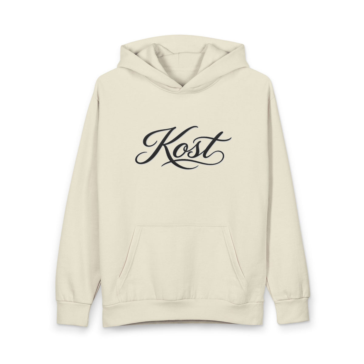 Kost Script Hoodie — Minimalist Script Pullover Hoodie