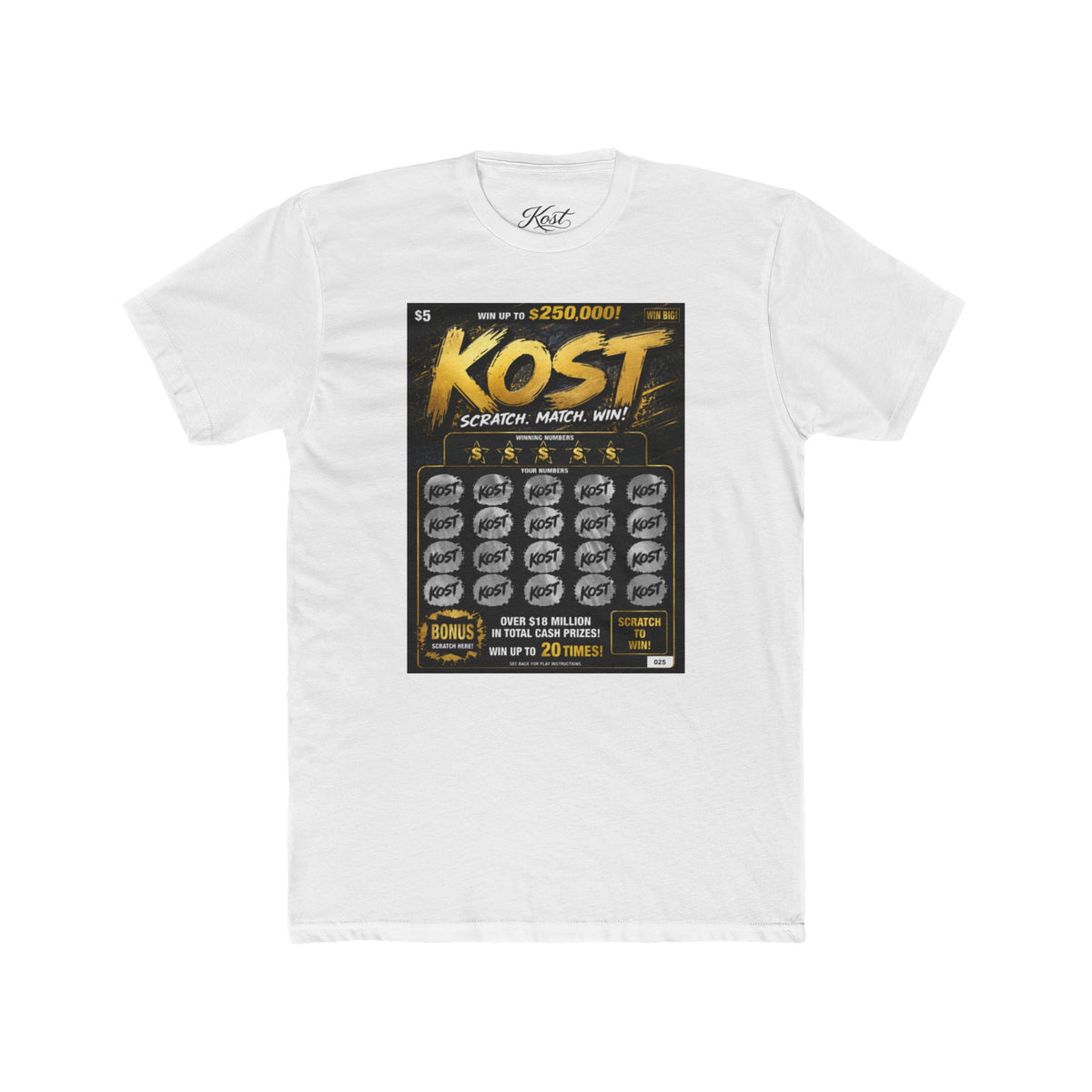 KOST Lottery Scratch-Off Tee — Vintage Game Ticket Graphic T-Shirt