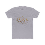 KOST Script Logo Tee — Elegant Gold Calligraphy Cotton T‑Shirt