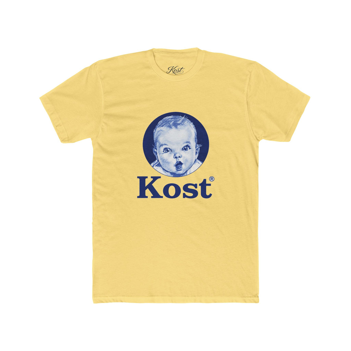 Retro Baby Face Tee — "Kost" Vintage Logo Cotton T-Shirt