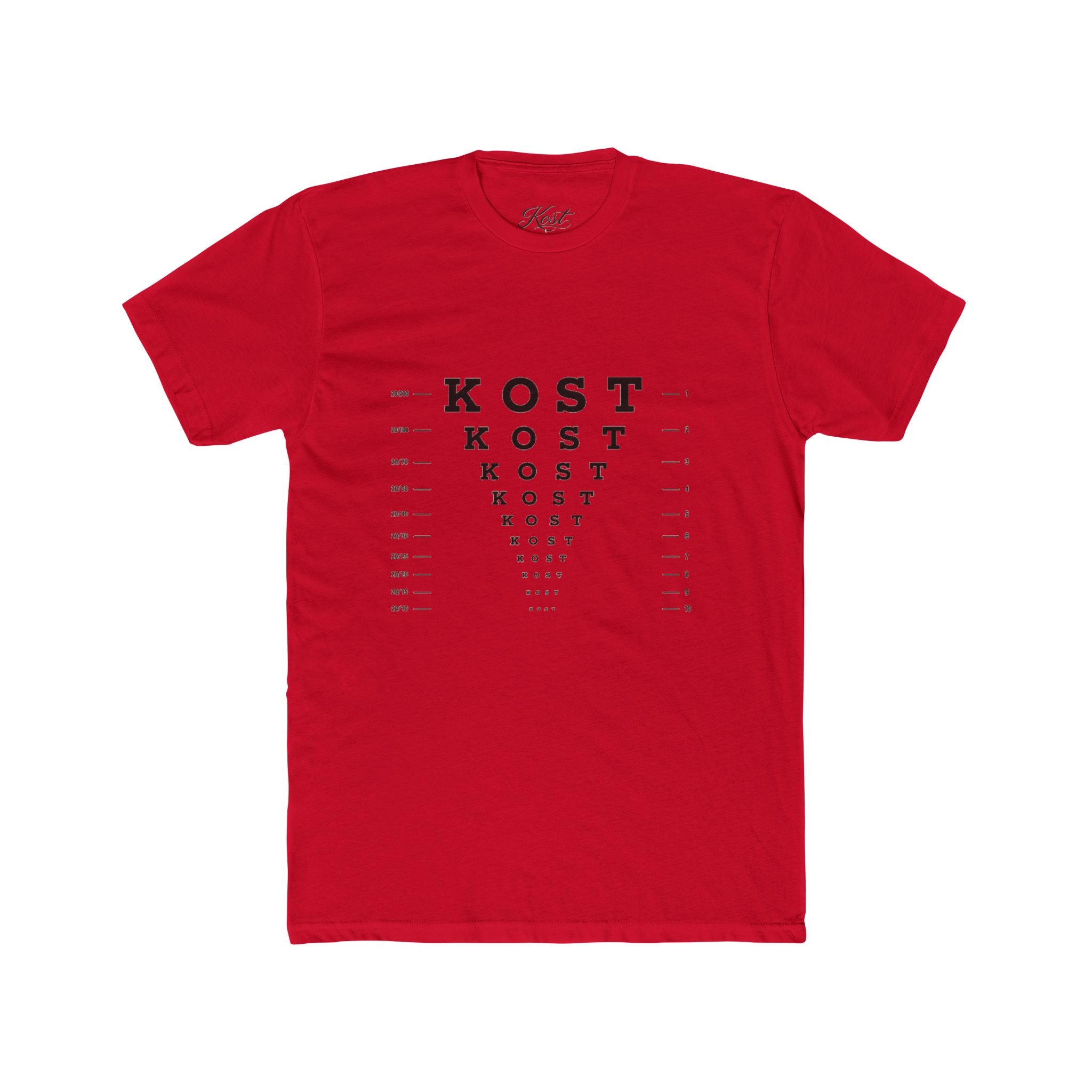 Eye Chart 'KOST' Graphic Tee — Vintage Optometrist Style Crewneck