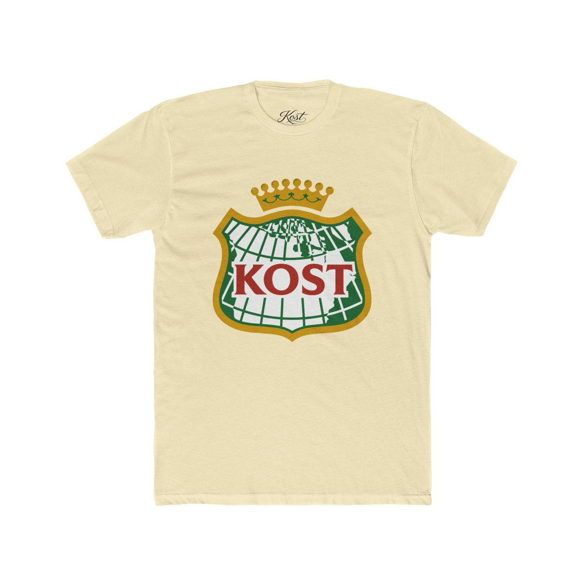 KOST Crest T‑Shirt — Vintage Crowned Globe Logo Tee