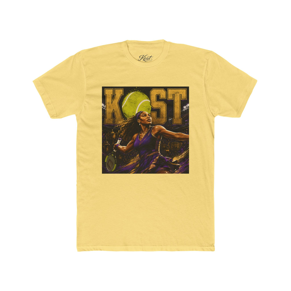 KOST Tennis Player Graphic Tee — Vintage Athlete Art Shirt