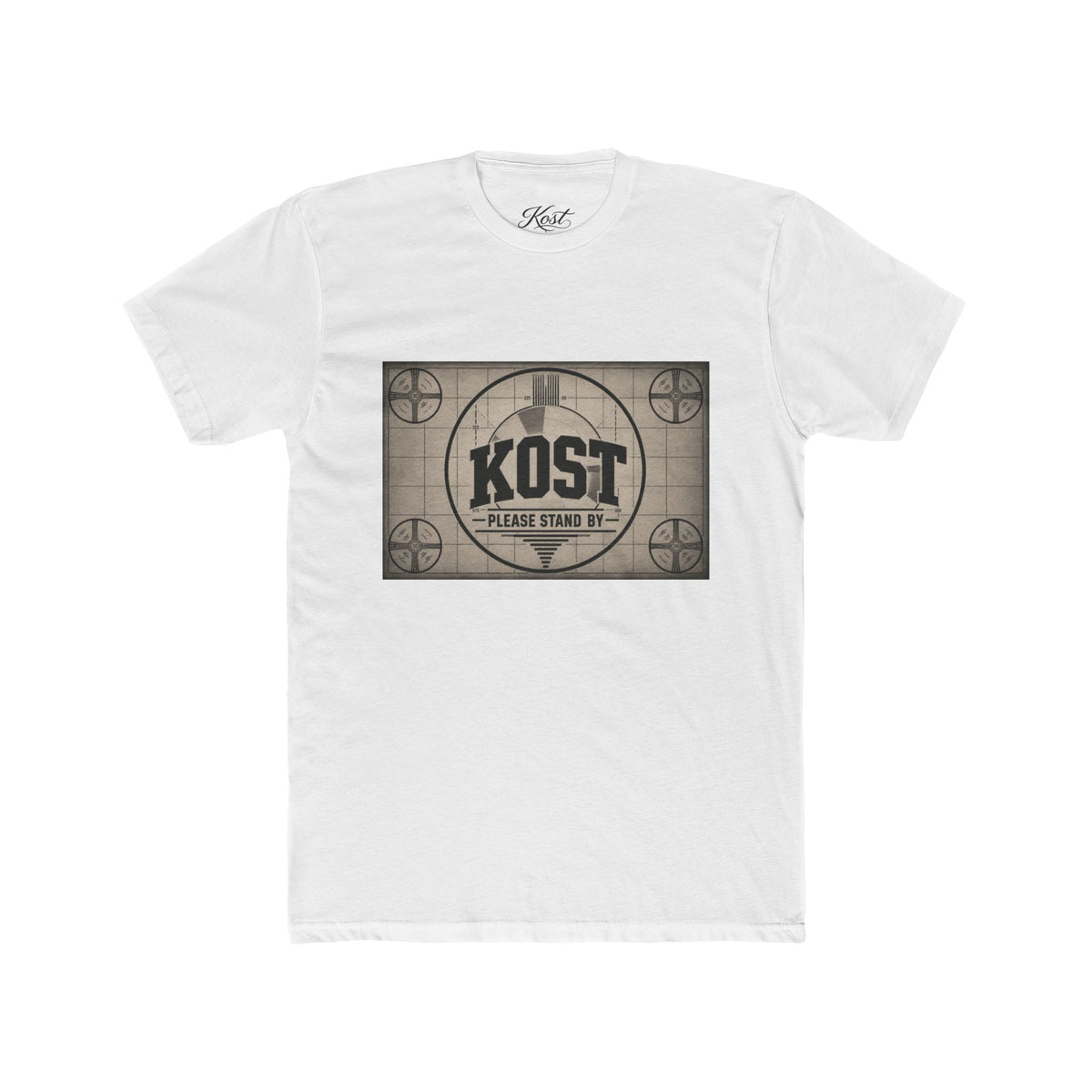 KOST Vintage Test Pattern Tee — "Please Stand By" Retro TV Graphic Shirt