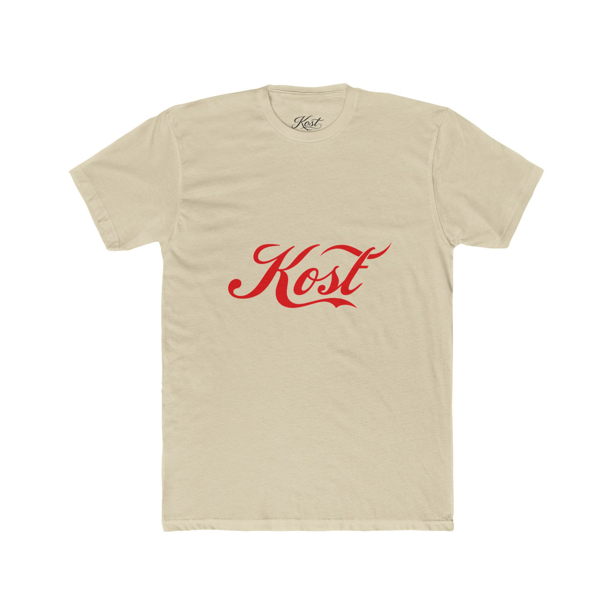 Kost Script Tee — Vintage Red Logo Cotton T-Shirt