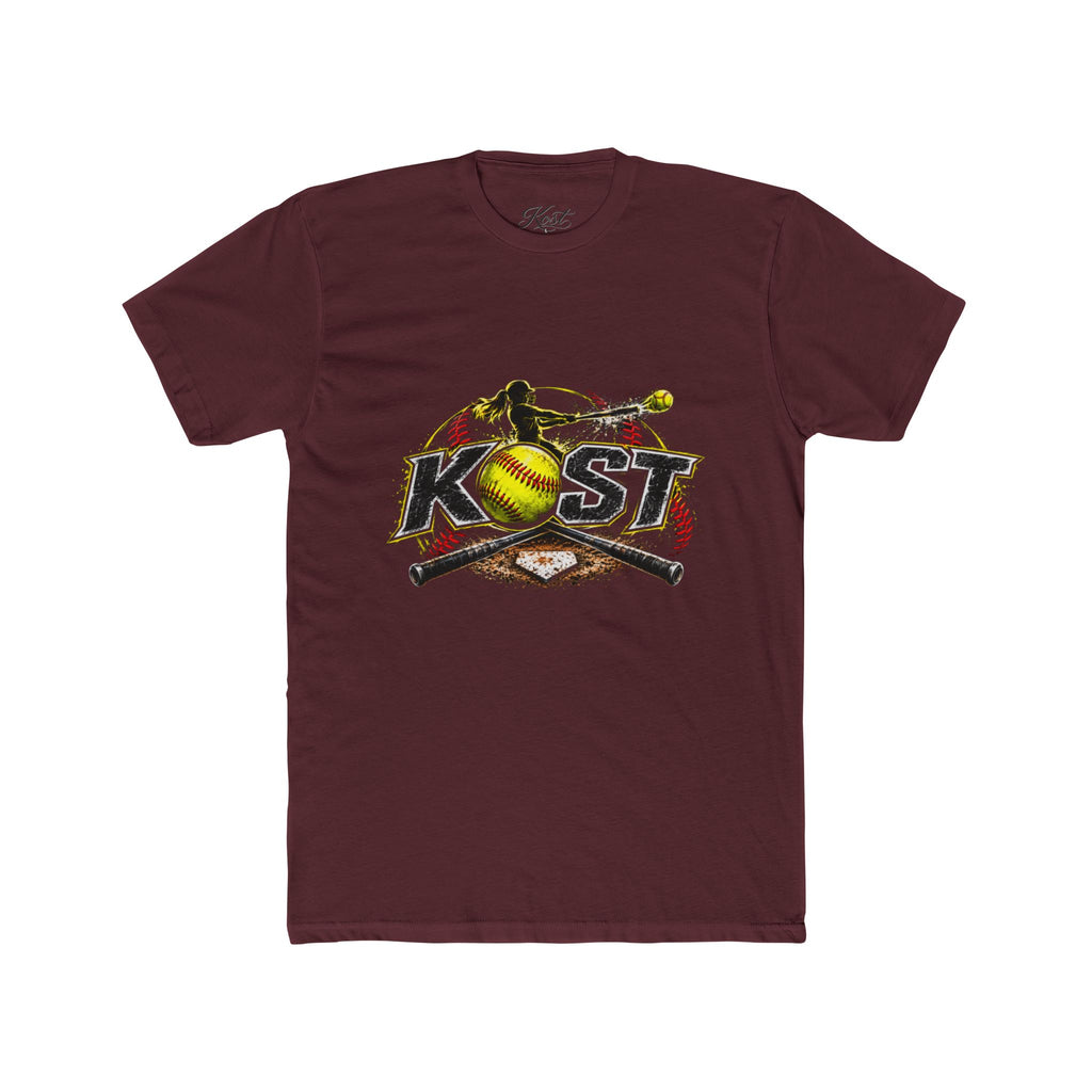 Softball Crossed Bats Tee — KOST Graphic Cotton Crew Shirt