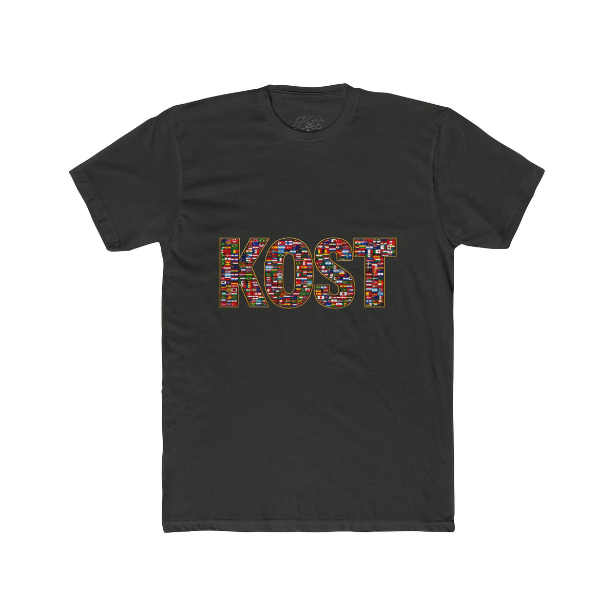 KOST Mosaic Lettered Tee — Colorful Graphic Crewneck T‑Shirt