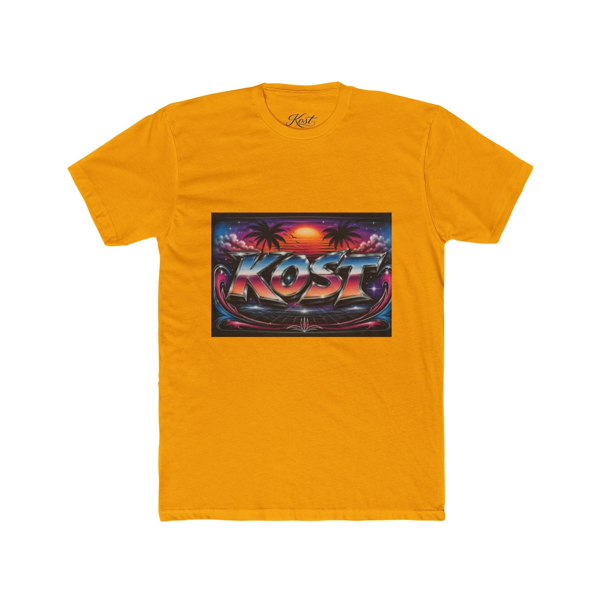 KOST Retro Sunset Tee — 80s Vaporwave Beach Graphic T-Shirt