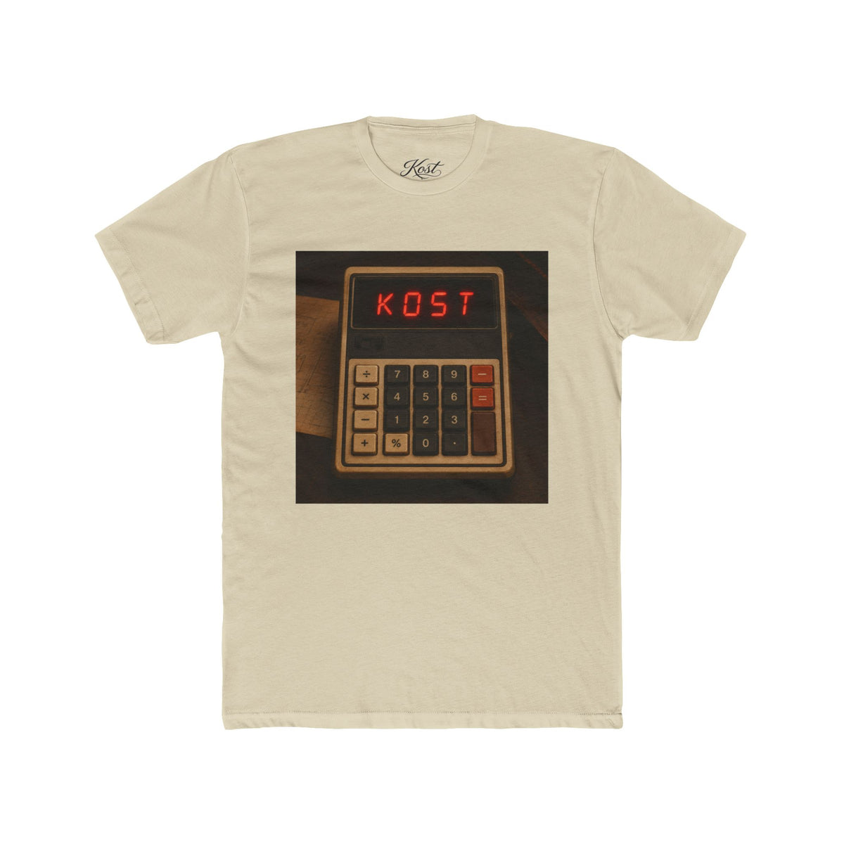Calculator Retro Tee — “KOST” Vintage Electronics Graphic T-Shirt