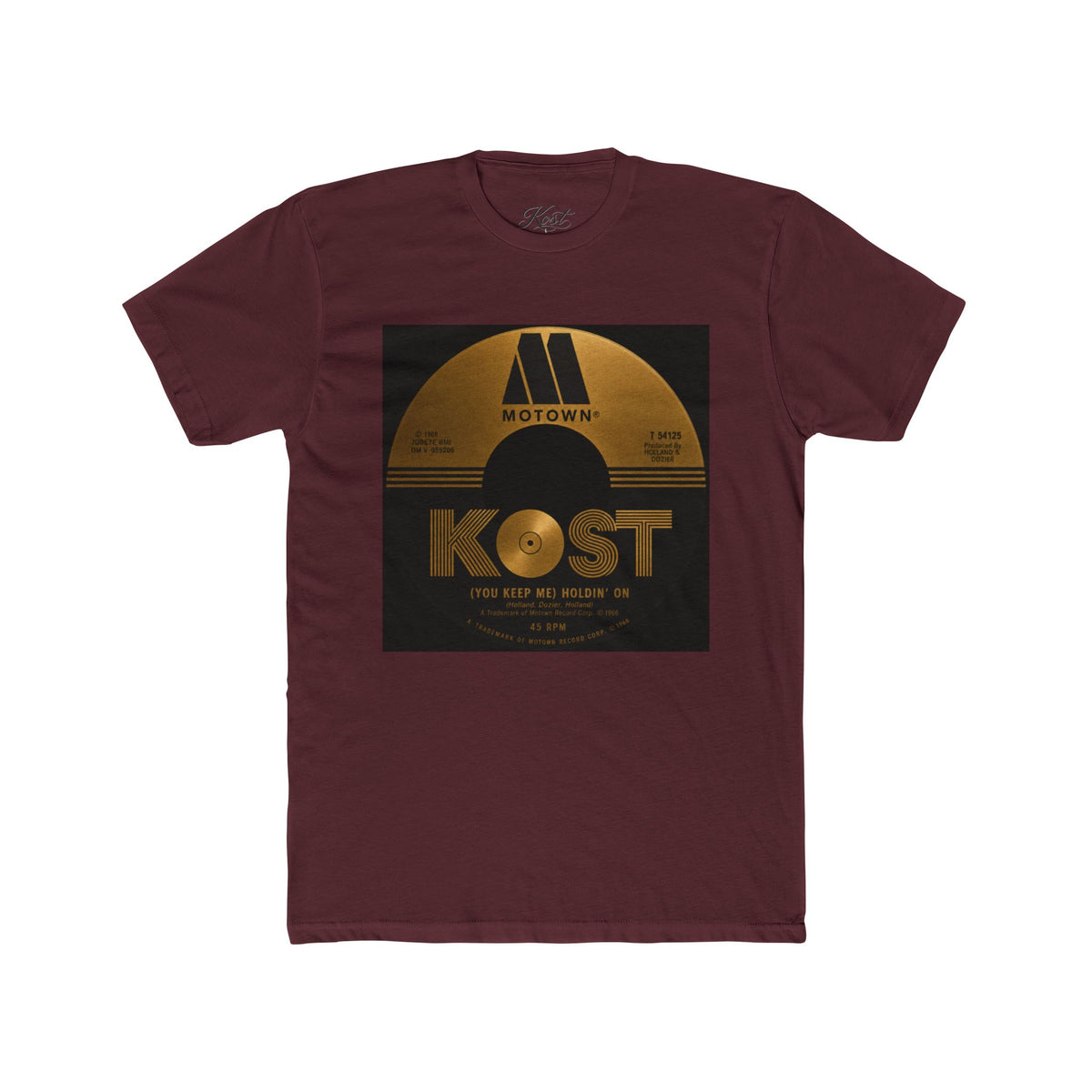 Vinyl Record Graphic Tee — "KOST" Retro Motown Design