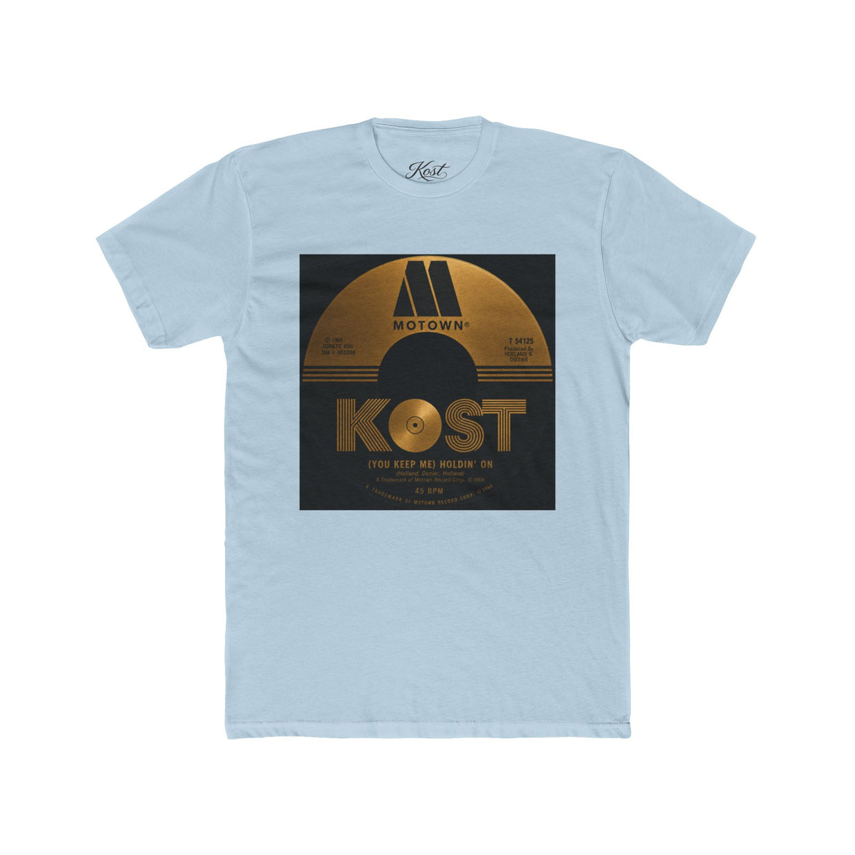 Vinyl Record Graphic Tee — "KOST" Retro Motown Design