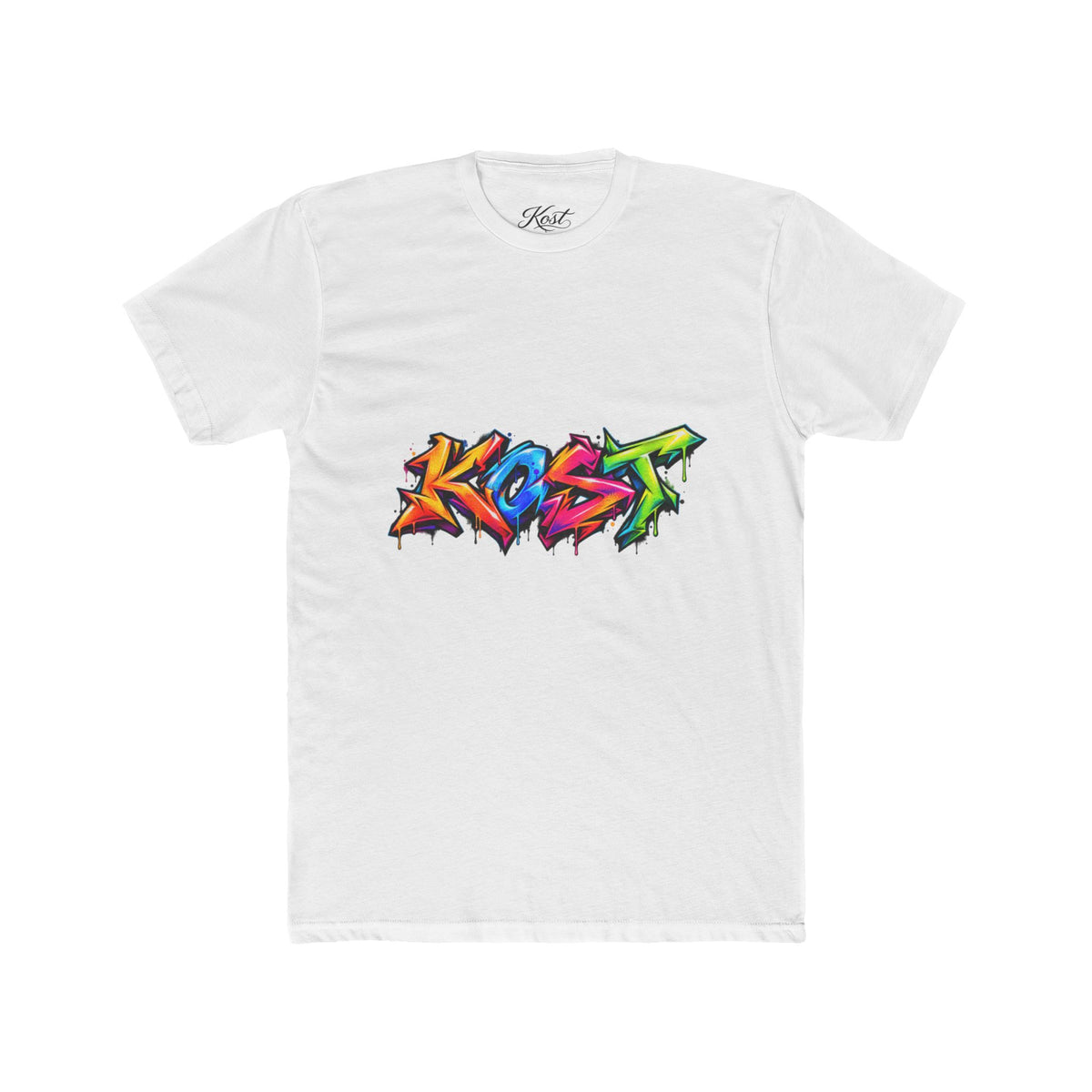 Graffiti 'Kost' Tee – Colorful Street Art Crew Neck T-Shirt