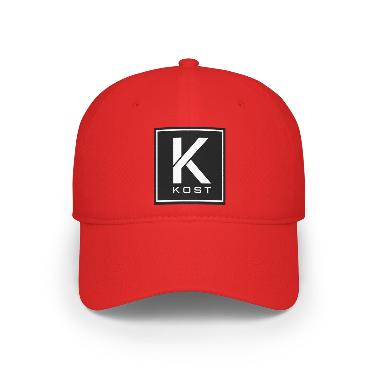 KOST Square Logo Baseball Cap – Low Profile Red Hat