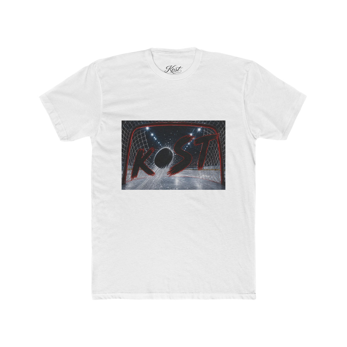 Retro Hockey Rink Graphic Tee — 'KO' Puck Design