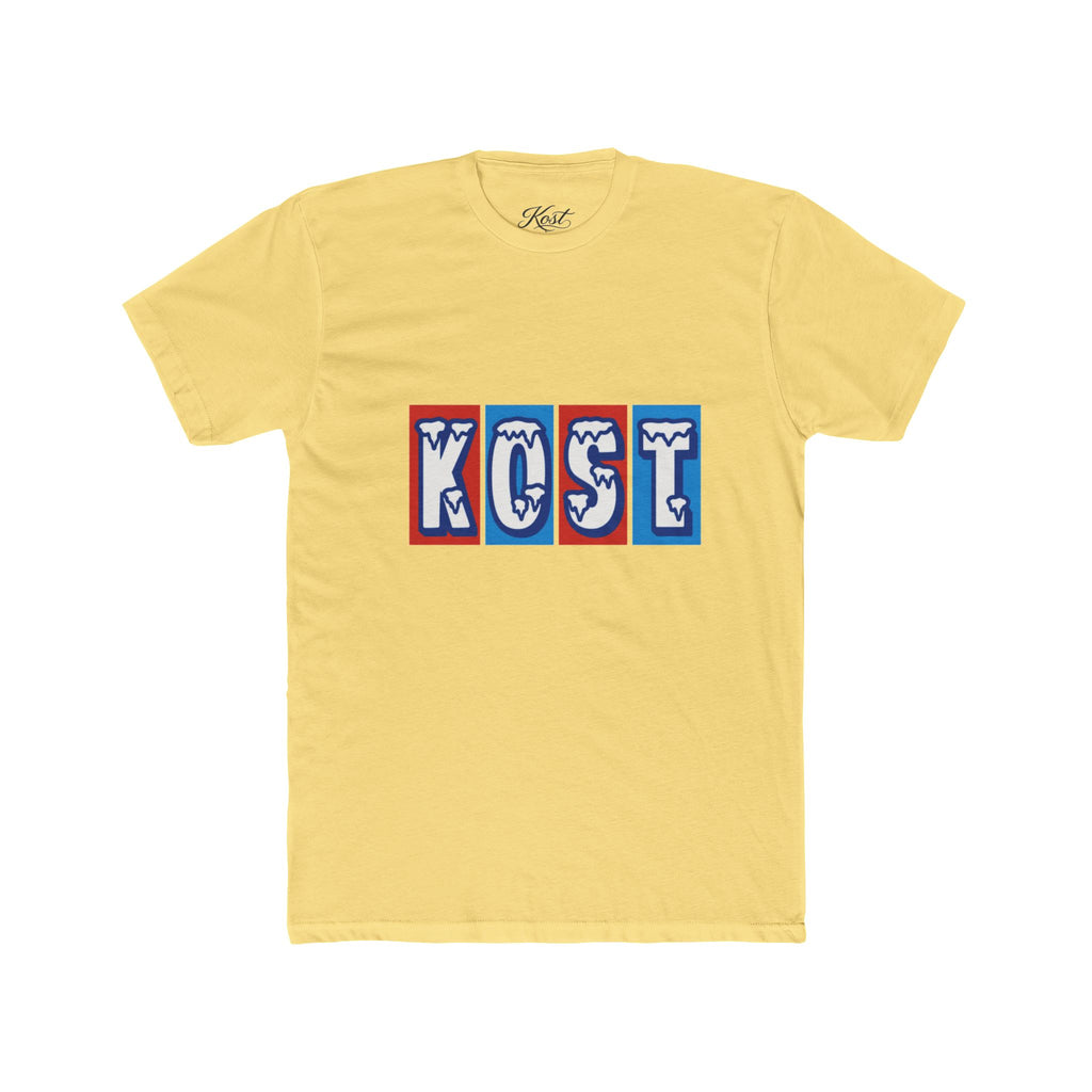 Kost Retro Block Letter Tee — Vintage Red & Blue Graphic T-Shirt