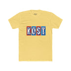 Kost Retro Block Letter Tee — Vintage Red & Blue Graphic T-Shirt